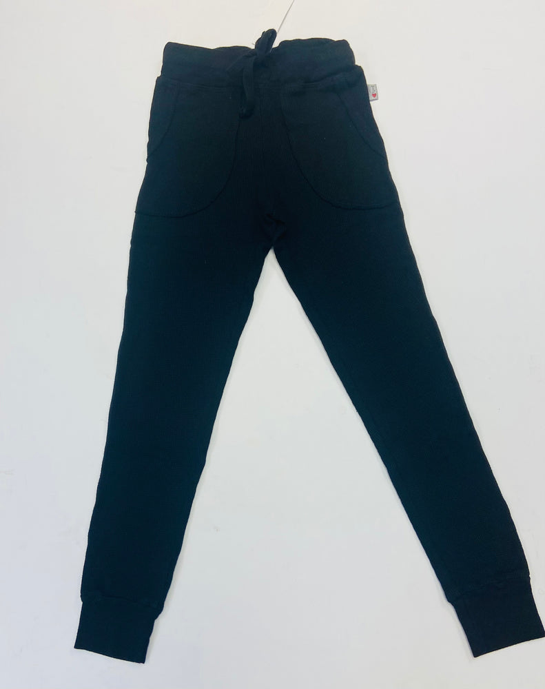 Black fitted thermal pocket pants