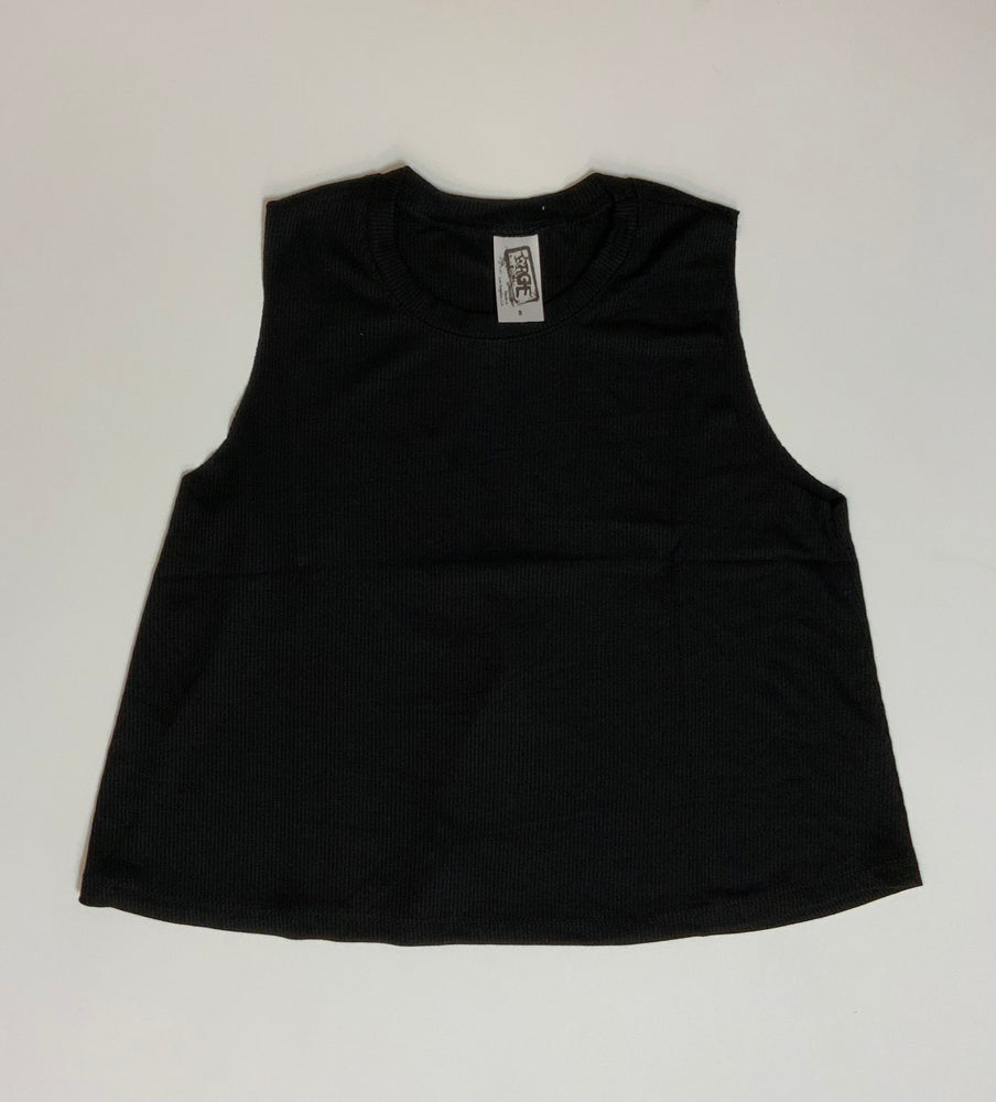 Ribbed Solid Sleeveless Tank