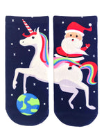 Santa Unicorn Ankle Sock