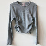Heather Grey Rouched Side Rib Top