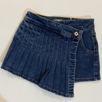 Tractr Asymmetrical Denim Pleated Skort