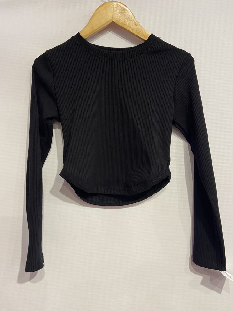 Ribbed L/S Crop Top w/Rounded Seam