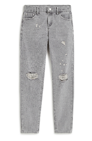 Tractr Grey Distressed Hi-Rise Weekender Jeans